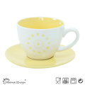 Porcelana Capppuccino Cup &amp; Saucer Cor Brilhante